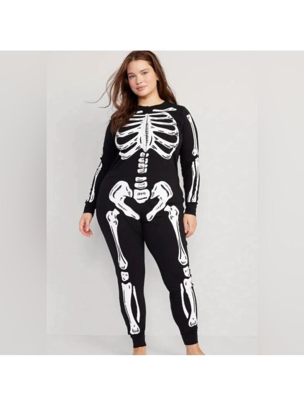 Old Navy Black Skeleton Halloween Unisex Karate Kid Costume Pajamas Onesie